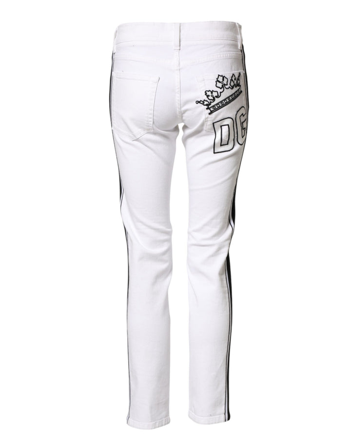 Dolce & Gabbana White Cotton Stretch Skinny Men Denim Jeans by Dolce & Gabbana outlet now on sale