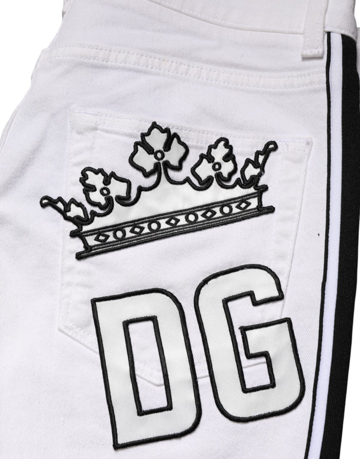 Dolce & Gabbana White Cotton Stretch Skinny Men Denim Jeans by Dolce & Gabbana outlet now on sale