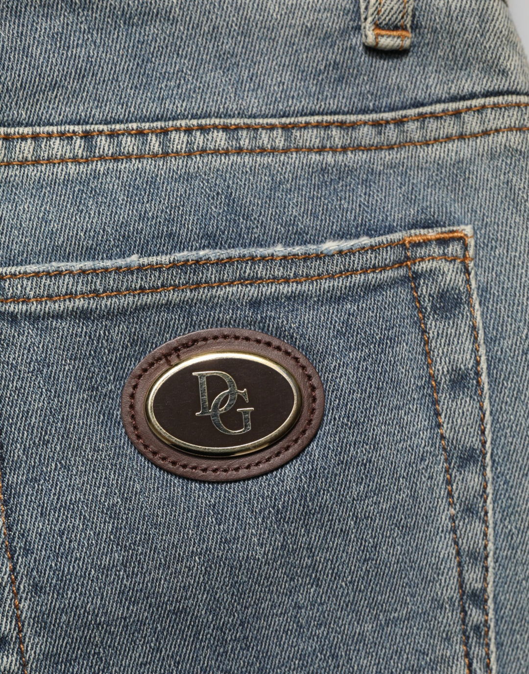 Dolce & Gabbana Blue Two Tone Cotton Men Skinny Denim Jeans by Dolce & Gabbana outlet now on sale