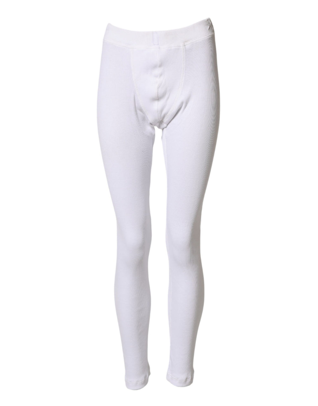 Dolce & Gabbana White Cotton Mid Waist Tights Leggings Pants by Dolce & Gabbana outlet now on sale