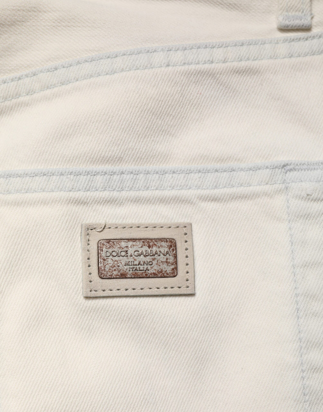 Dolce & Gabbana White Cotton Skinny Denim Trouser Men Jeans by Dolce & Gabbana outlet now on sale