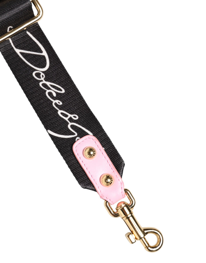 Dolce & Gabbana Strap Black Pink Canvas Heart Logo Bag Accessory Shoulder by Dolce & Gabbana outlet now on sale