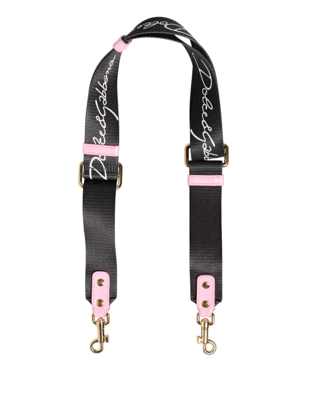 Dolce & Gabbana Strap Black Pink Canvas Heart Logo Bag Accessory Shoulder by Dolce & Gabbana outlet now on sale