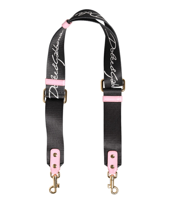 Dolce & Gabbana Strap Black Pink Canvas Heart Logo Bag Accessory Shoulder by Dolce & Gabbana outlet now on sale