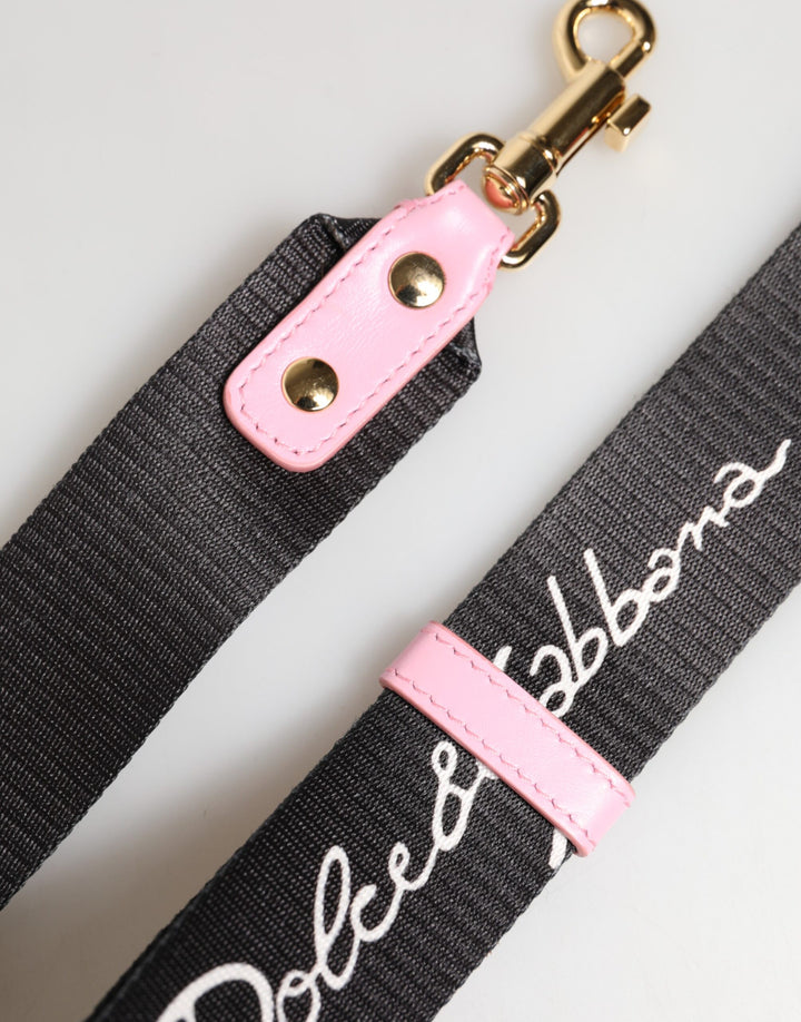 Dolce & Gabbana Strap Black Pink Canvas Heart Logo Bag Accessory Shoulder by Dolce & Gabbana outlet now on sale