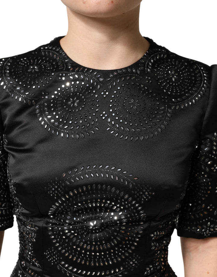 Dolce &amp; Gabbana Sample Sale Dolce &amp; Gabbana Black Embellished Short Sleeve Sheath Dress - | Designer outlet