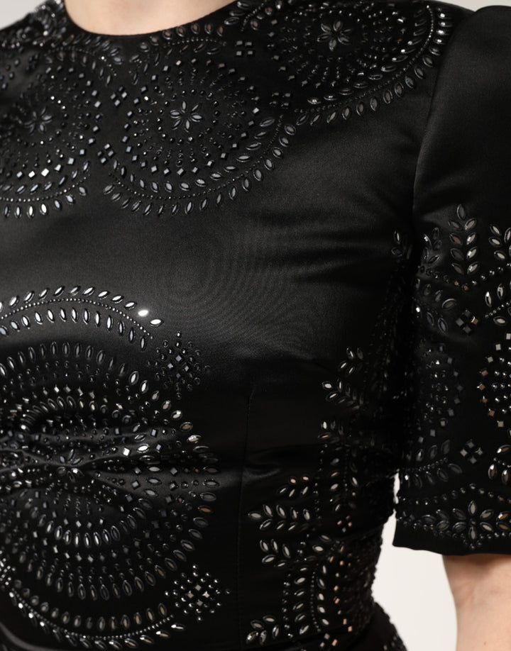Dolce &amp; Gabbana Sample Sale Dolce &amp; Gabbana Black Embellished Short Sleeve Sheath Dress - | Designer outlet