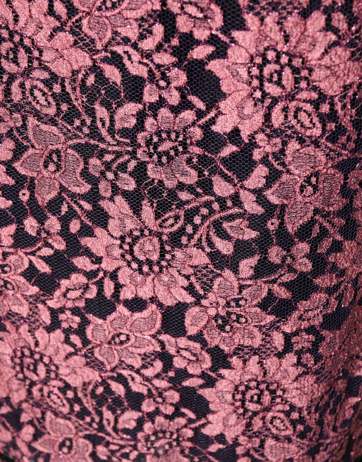 Dolce &amp; Gabbana Sample Sale Dolce &amp; Gabbana Black Pink Floral Lace Silk Sheath Dress - | Designer outlet