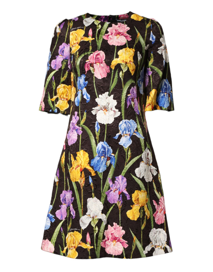 Dolce &amp; Gabbana Sample Sale Dolce &amp; Gabbana Black Floral Brocade A-line Mini Dress - | Designer outlet
