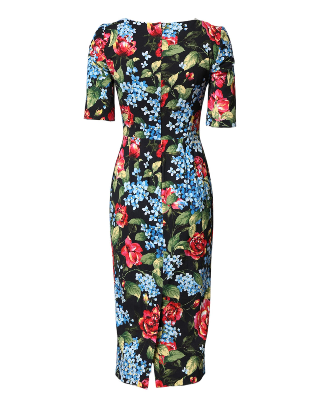Dolce &amp; Gabbana Sample Sale Dolce &amp; Gabbana Black Floral Print Viscose Sheath Midi Dress - | Designer outlet
