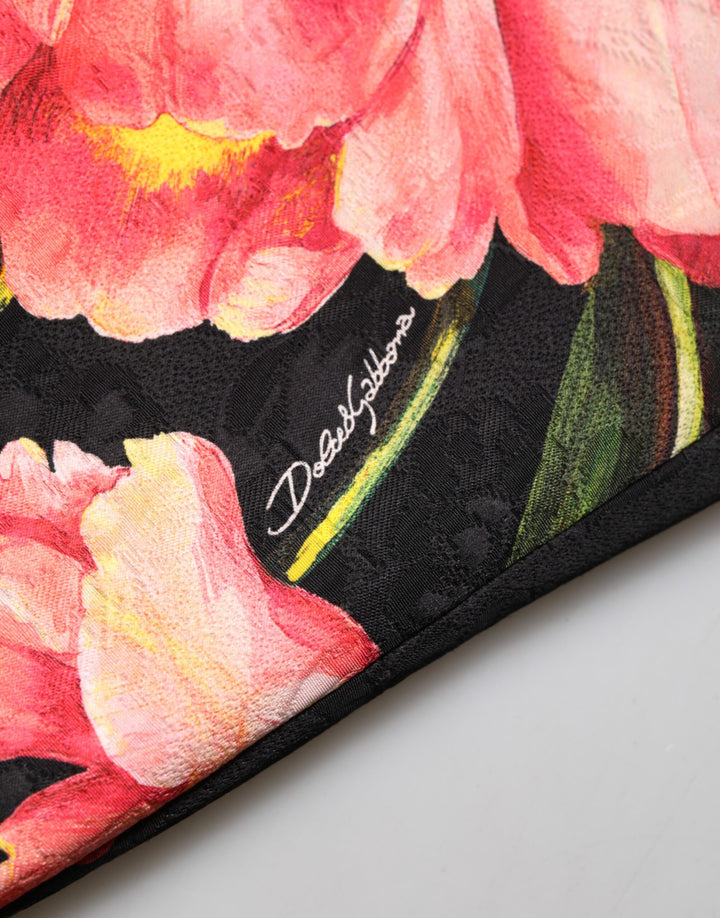 Dolce &amp; Gabbana Sample Sale Dolce &amp; Gabbana Black Floral Print Viscose A-line Mini Dress - | Designer outlet