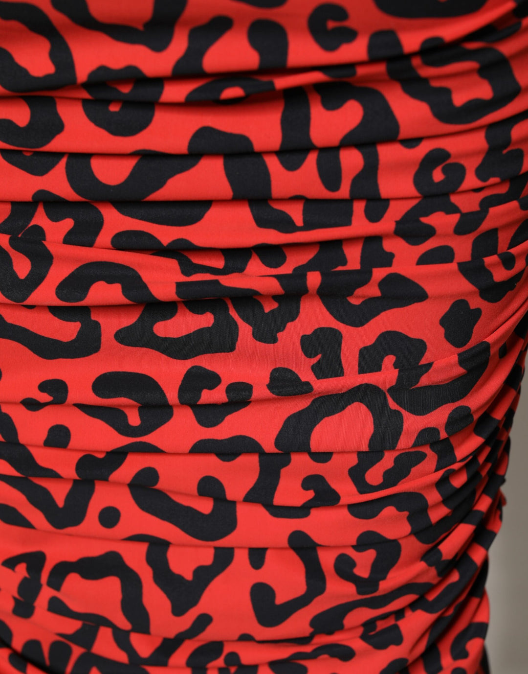 Dolce &amp; Gabbana Sample Sale Dolce &amp; Gabbana Red Leopard Print Nylon Sheath Midi Dress - | Designer outlet
