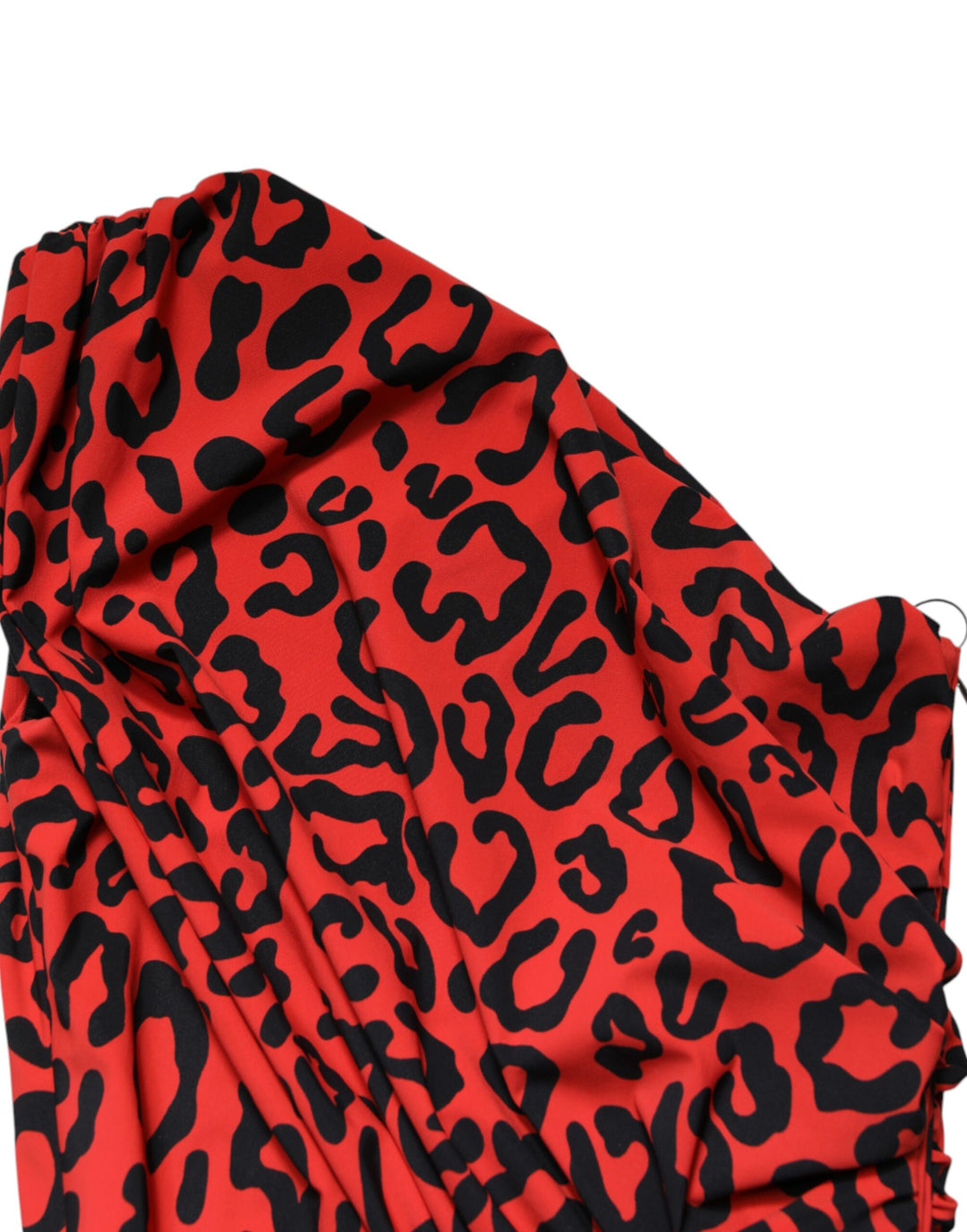 Dolce &amp; Gabbana Sample Sale Dolce &amp; Gabbana Red Leopard Print Nylon Sheath Midi Dress - | Designer outlet
