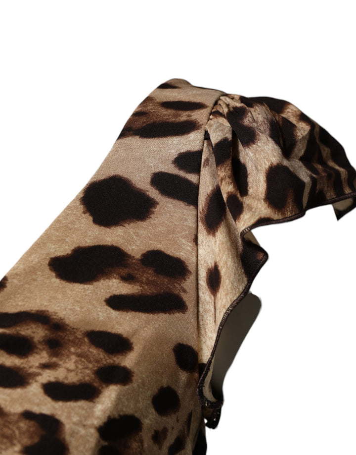 Dolce &amp; Gabbana Sample Sale Dolce &amp; Gabbana Brown Leopard Sleeveless Sheath Midi Dress - | Designer outlet