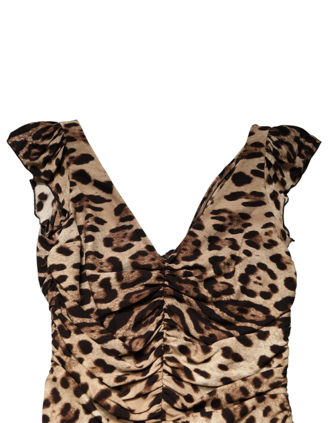 Dolce &amp; Gabbana Sample Sale Dolce &amp; Gabbana Brown Leopard Sleeveless Sheath Midi Dress - | Designer outlet