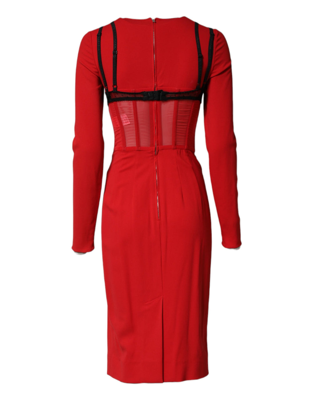 Dolce &amp; Gabbana Sample Sale Dolce &amp; Gabbana Black Red Contrasting Bra Cady Midi Dress - | Designer outlet