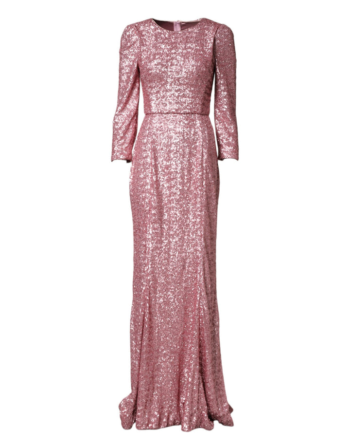 Dolce &amp; Gabbana Pink Sequinned Mermaid Long Gown Dress by Dolce &amp; Gabbana outlet now on sale