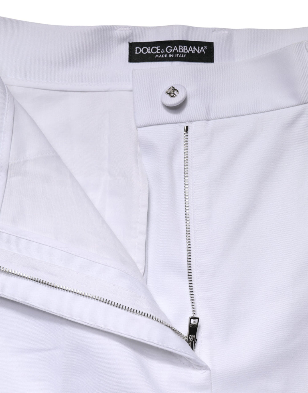 Dolce &amp; Gabbana Sample Sale Dolce &amp; Gabbana White Cotton High Waist WideLeg Cropped Pants - | Designer outlet