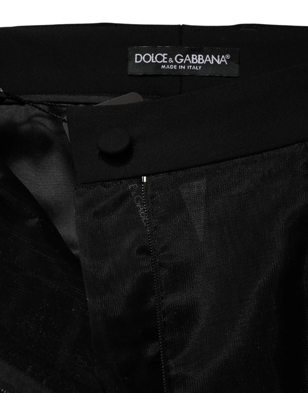 Dolce &amp; Gabbana Sample Sale | Dolce &amp; Gabbana Black High Waist Tulle Wool Trouser Pants - | Designer outlet