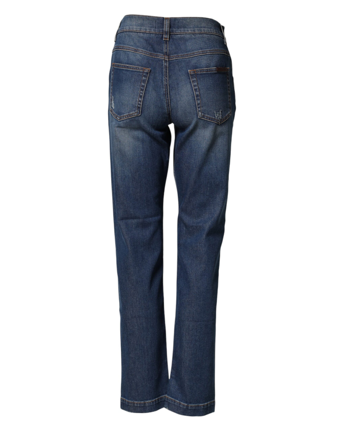 Dolce & Gabbana Blue Floral Embroidered BOYFRIEND Denim Jeans by Dolce & Gabbana outlet now on sale