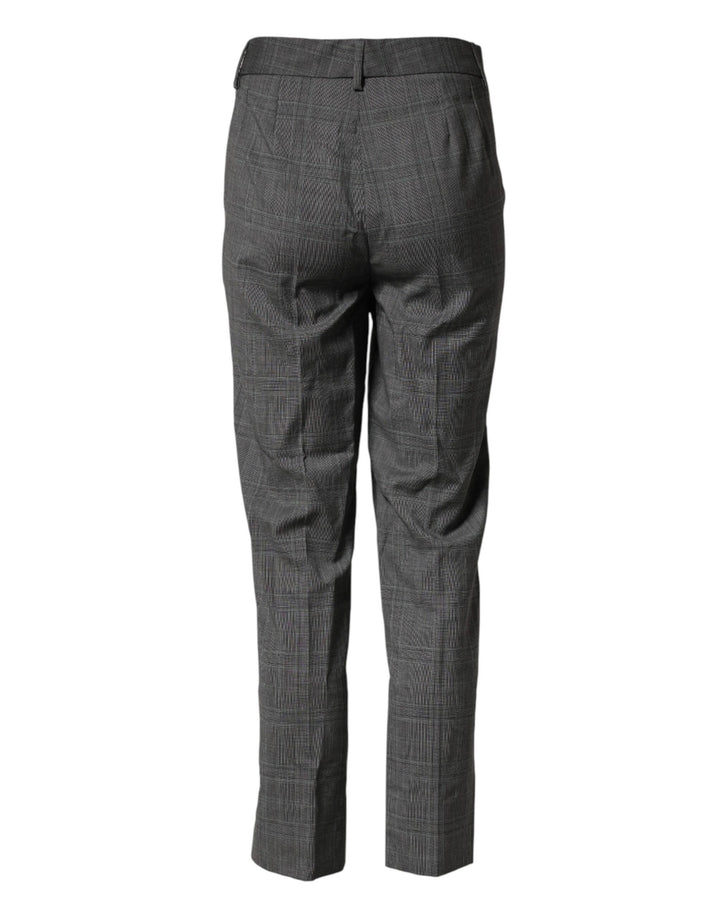 Dolce &amp; Gabbana Sample Sale Dolce &amp; Gabbana Dark Gray Check Tartan VirginWool Dress Pants - | Designer outlet