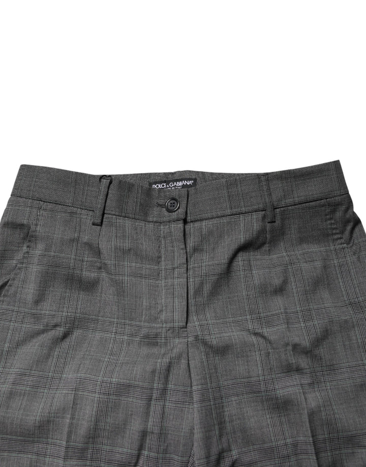 Dolce &amp; Gabbana Sample Sale Dolce &amp; Gabbana Dark Gray Check Tartan VirginWool Dress Pants - | Designer outlet