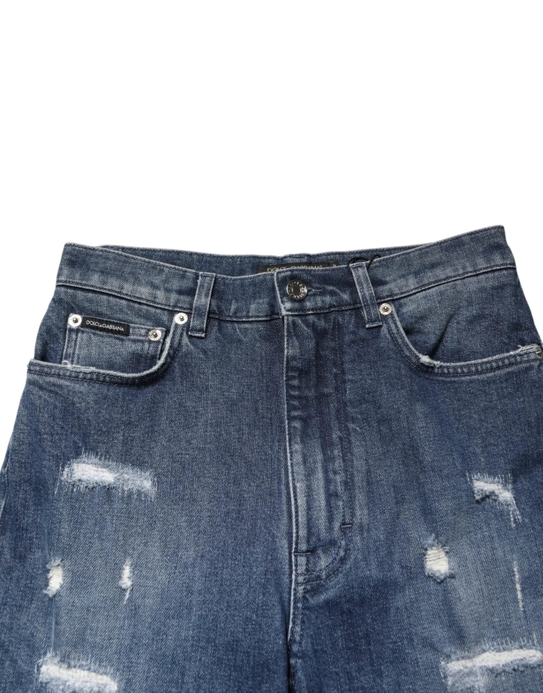 Dolce &amp; Gabbana Sample Sale | Dolce &amp; Gabbana Blue Distressed Washed Logo GRACE Denim Jeans - | Designer outlet