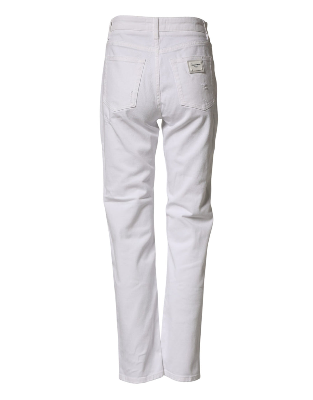 Dolce & Gabbana White Distressed Cotton BOYFRIEND Denim Jeans by Dolce & Gabbana outlet now on sale