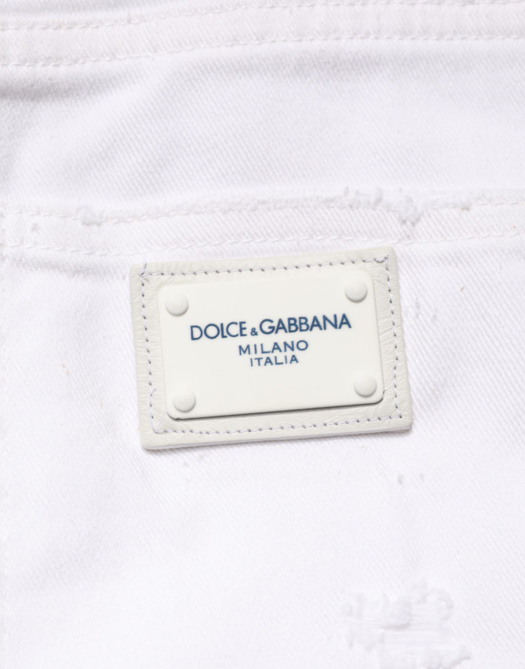 Dolce & Gabbana White Distressed Cotton BOYFRIEND Denim Jeans by Dolce & Gabbana outlet now on sale
