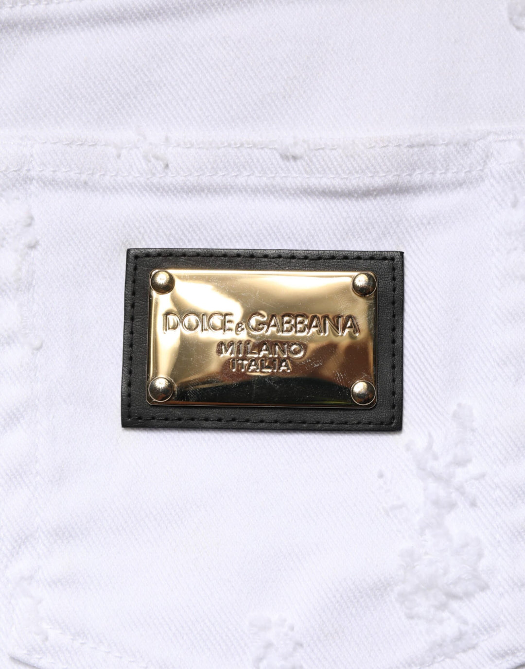 Dolce & Gabbana White Distressed High Waist Denim Jeans by Dolce & Gabbana outlet now on sale
