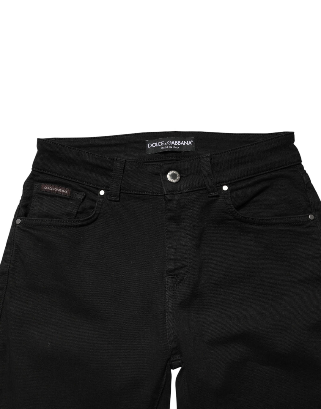 Dolce & Gabbana Black Cotton Skinny Mid Waist Denim Jeans by Dolce & Gabbana outlet now on sale
