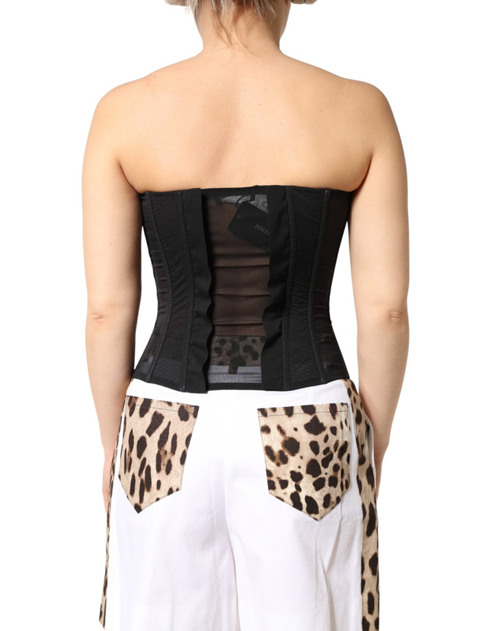 Dolce &amp; Gabbana Black Silk Lace Bustier Corset Strapless Top by Dolce &amp; Gabbana outlet now on sale