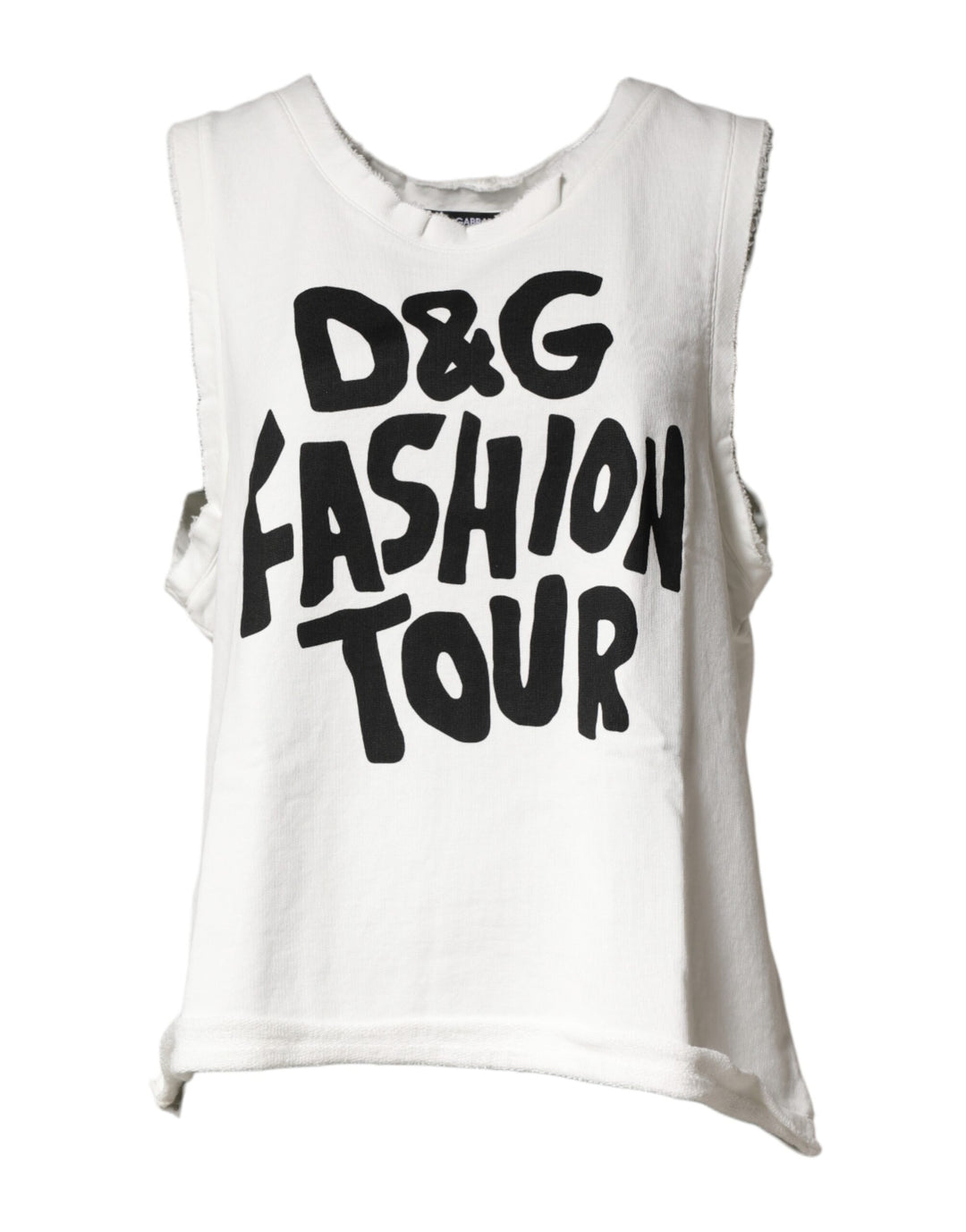 Dolce &amp; Gabbana White Graphic CrewNeck Sleeveless Tank T-shirt by Dolce &amp; Gabbana outlet now on sale
