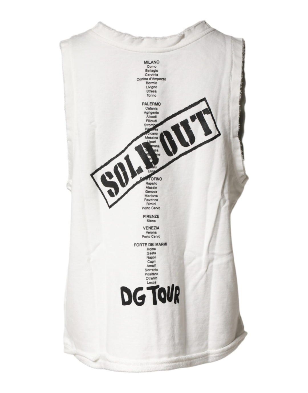 Dolce &amp; Gabbana White Graphic CrewNeck Sleeveless Tank T-shirt by Dolce &amp; Gabbana outlet now on sale
