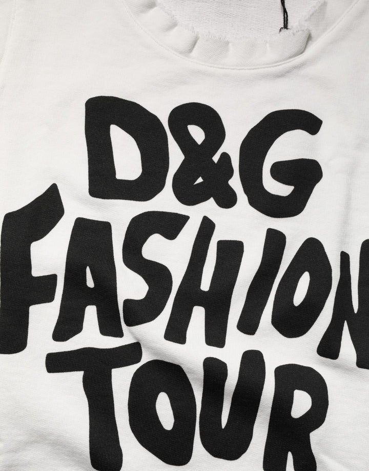 Dolce &amp; Gabbana White Graphic CrewNeck Sleeveless Tank T-shirt by Dolce &amp; Gabbana outlet now on sale