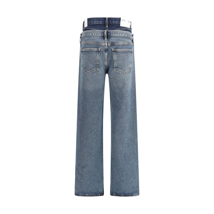 Agolde Blue Recycled Cotton Straight-Leg Jeans by Agolde outlet now on sale