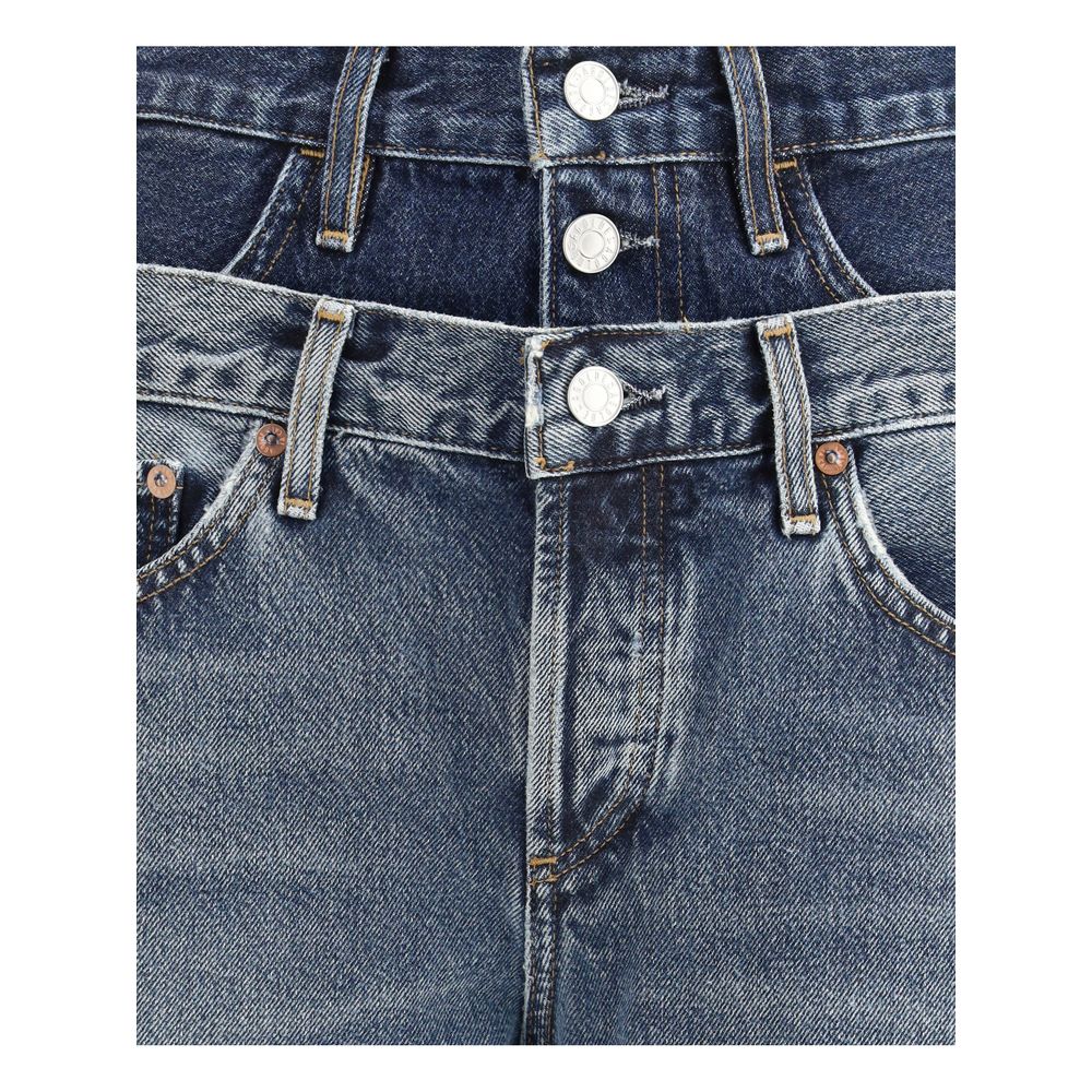 Agolde Blue Recycled Cotton Straight-Leg Jeans by Agolde outlet now on sale