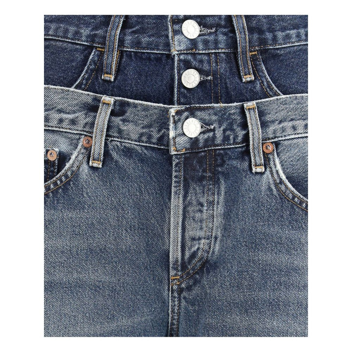 Agolde Blue Recycled Cotton Straight-Leg Jeans by Agolde outlet now on sale