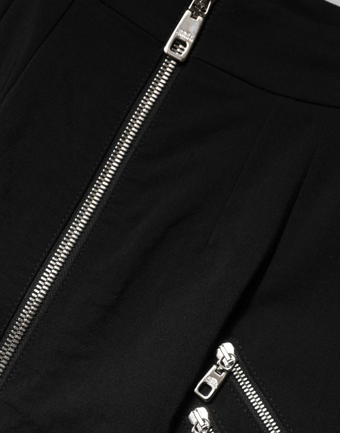 Dolce &amp; Gabbana Black Polyester Zipper High Waist Mini Skirt by Dolce &amp; Gabbana outlet now on sale