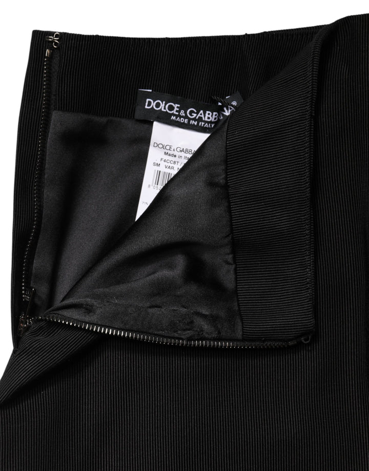 Dolce &amp; Gabbana Sample Sale Dolce &amp; Gabbana Black Cotton Pencil Cut High Waist Mini Skirt - | Designer outlet