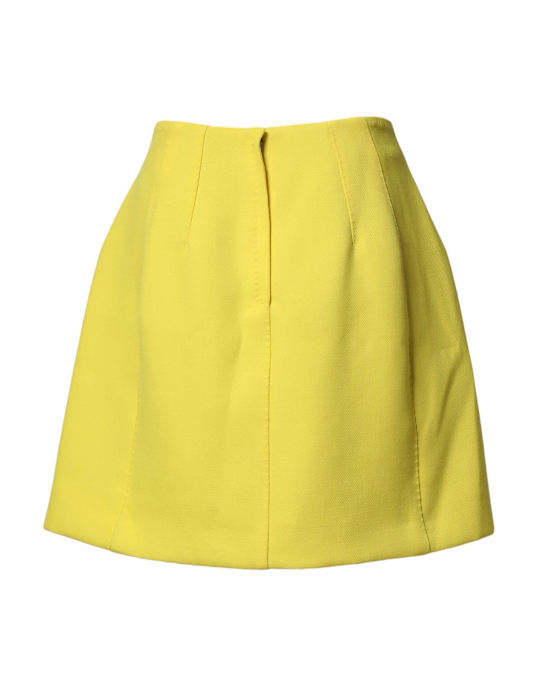 Dolce &amp; Gabbana Sample Sale Dolce &amp; Gabbana Yellow Wool Buttoned High Waist Mini Skirt - | Designer outlet