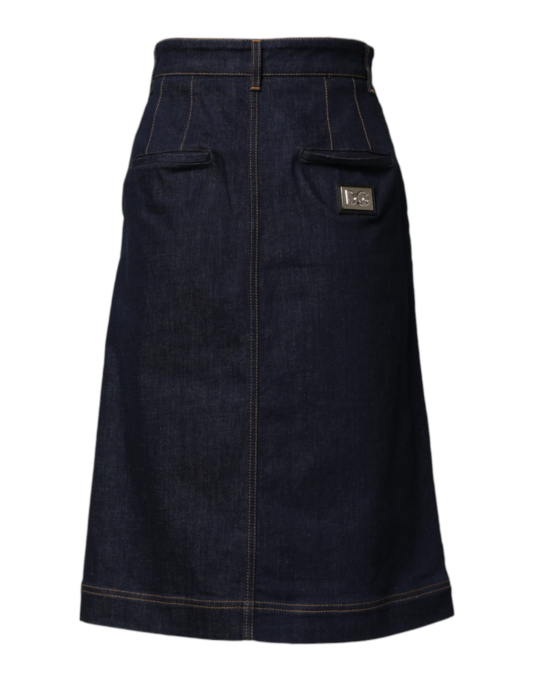 Dolce &amp; Gabbana Dark Blue Cotton A-line Denim Midi Skirt by Dolce &amp; Gabbana outlet now on sale