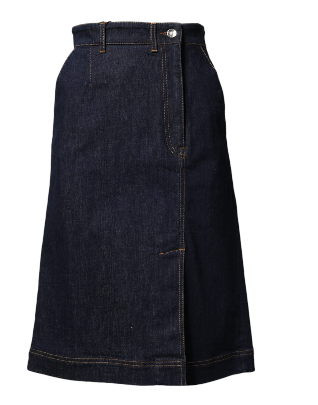 Dolce &amp; Gabbana Dark Blue Cotton A-line Denim Midi Skirt by Dolce &amp; Gabbana outlet now on sale