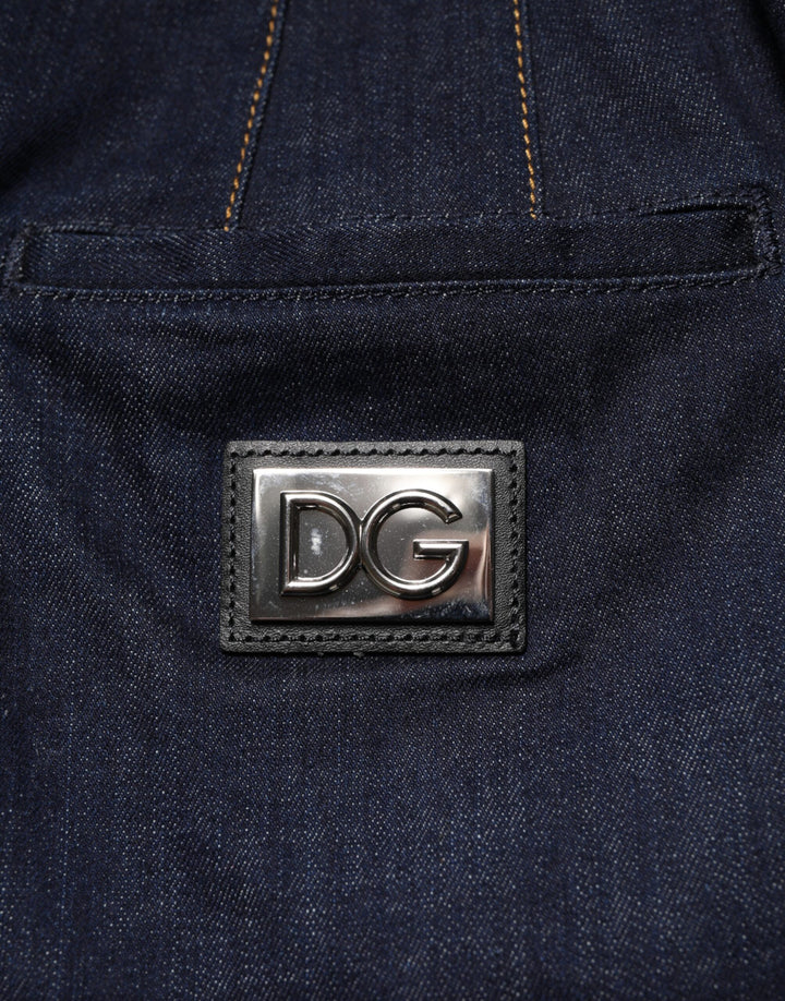 Dolce &amp; Gabbana Dark Blue Cotton A-line Denim Midi Skirt by Dolce &amp; Gabbana outlet now on sale