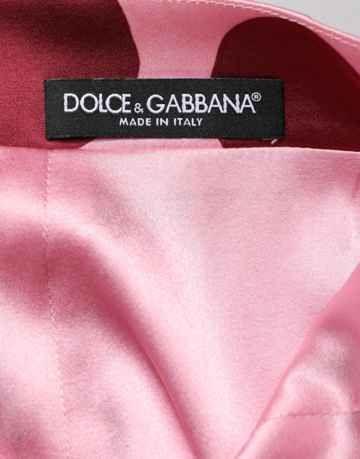 Dolce &amp; Gabbana Sample Sale Dolce &amp; Gabbana Pink Polka Dot Silk Pencil Cut Midi Skirt - | Designer outlet