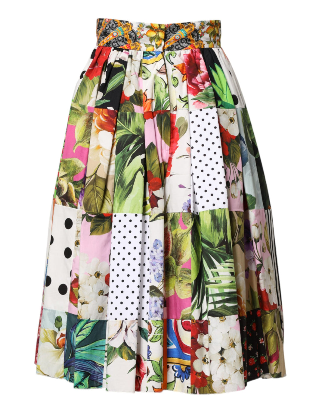 Dolce & Gabbana Multicolor Patchwork High Waist Midi Skirt by Dolce & Gabbana outlet now on sale