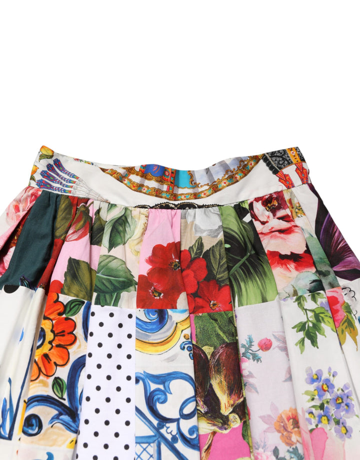 Dolce & Gabbana Multicolor Patchwork High Waist Midi Skirt by Dolce & Gabbana outlet now on sale