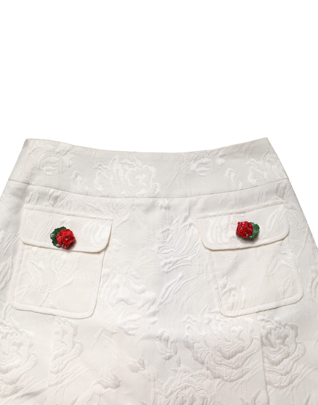 Dolce &amp; Gabbana Sample Sale Dolce &amp; Gabbana White Floral Brocade High Waist Mini Skirt - | Designer outlet