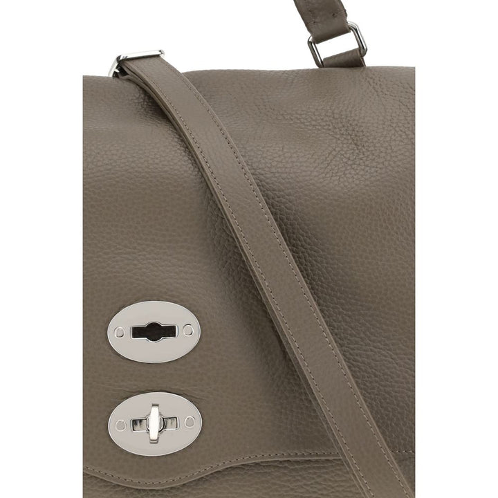 Zanellato Gray Calf Leather Bos Taurus Shoulder Bag