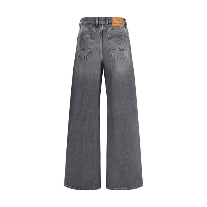 Marine Serre Gray Cotton Flared Jeans by Marine Serre outlet now on sale
